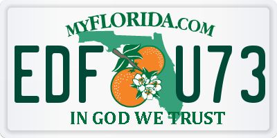 FL license plate EDFU73