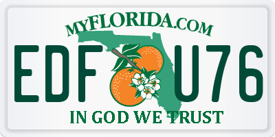 FL license plate EDFU76