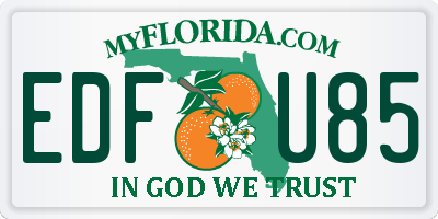 FL license plate EDFU85