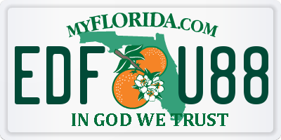 FL license plate EDFU88