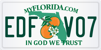 FL license plate EDFV07