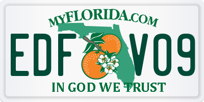 FL license plate EDFV09