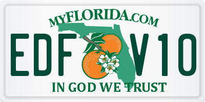 FL license plate EDFV10