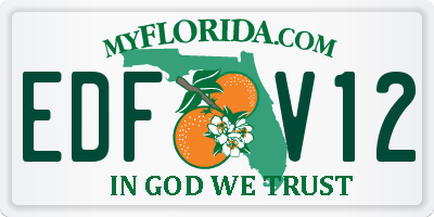FL license plate EDFV12