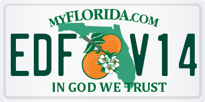 FL license plate EDFV14