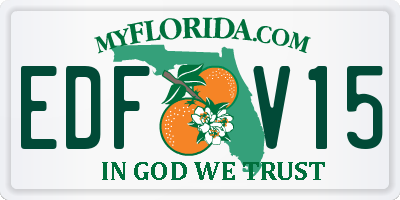 FL license plate EDFV15