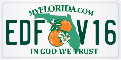 FL license plate EDFV16