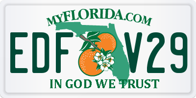 FL license plate EDFV29
