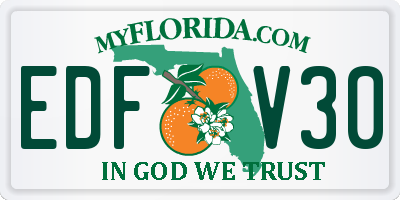 FL license plate EDFV30