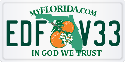 FL license plate EDFV33