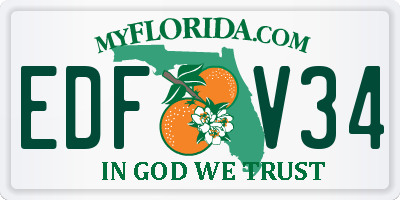 FL license plate EDFV34
