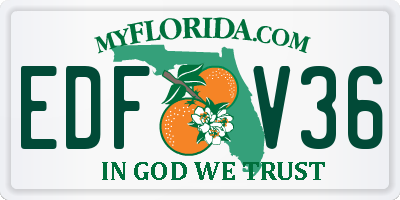FL license plate EDFV36