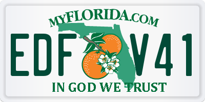 FL license plate EDFV41