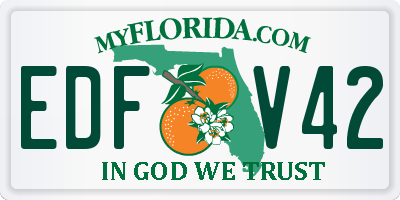 FL license plate EDFV42