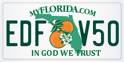 FL license plate EDFV50