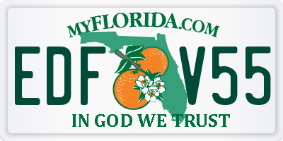 FL license plate EDFV55