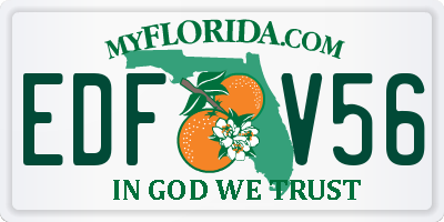 FL license plate EDFV56