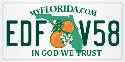 FL license plate EDFV58