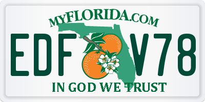 FL license plate EDFV78