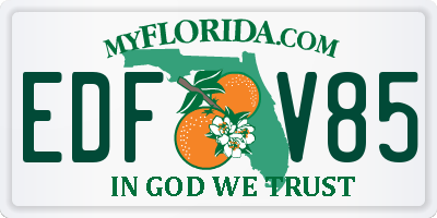 FL license plate EDFV85