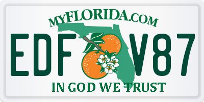 FL license plate EDFV87