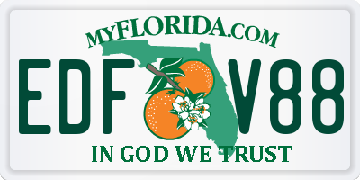 FL license plate EDFV88