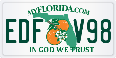 FL license plate EDFV98