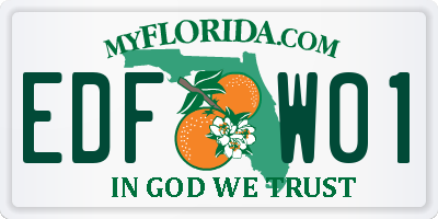 FL license plate EDFW01