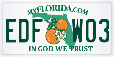FL license plate EDFW03