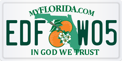 FL license plate EDFW05