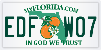 FL license plate EDFW07