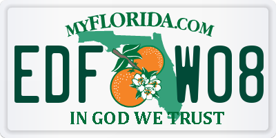FL license plate EDFW08