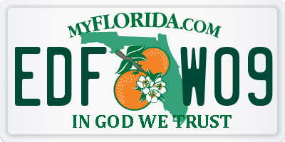 FL license plate EDFW09