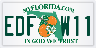 FL license plate EDFW11