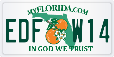 FL license plate EDFW14
