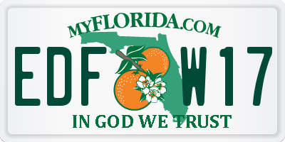 FL license plate EDFW17