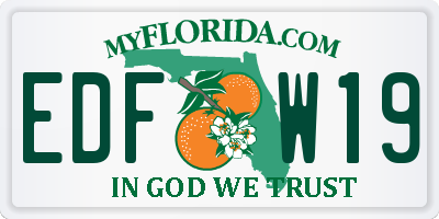 FL license plate EDFW19