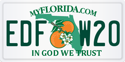 FL license plate EDFW20
