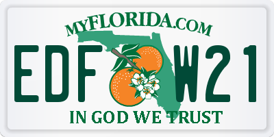 FL license plate EDFW21