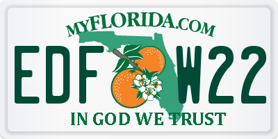 FL license plate EDFW22