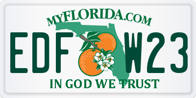 FL license plate EDFW23