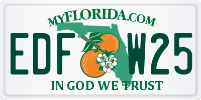 FL license plate EDFW25