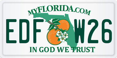FL license plate EDFW26
