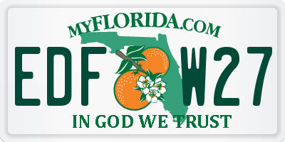 FL license plate EDFW27