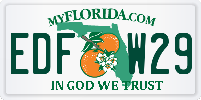 FL license plate EDFW29
