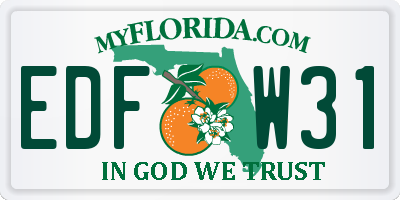 FL license plate EDFW31