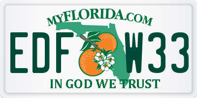FL license plate EDFW33
