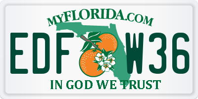 FL license plate EDFW36