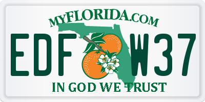 FL license plate EDFW37
