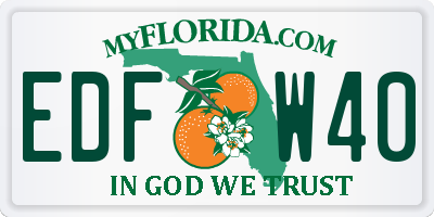 FL license plate EDFW40
